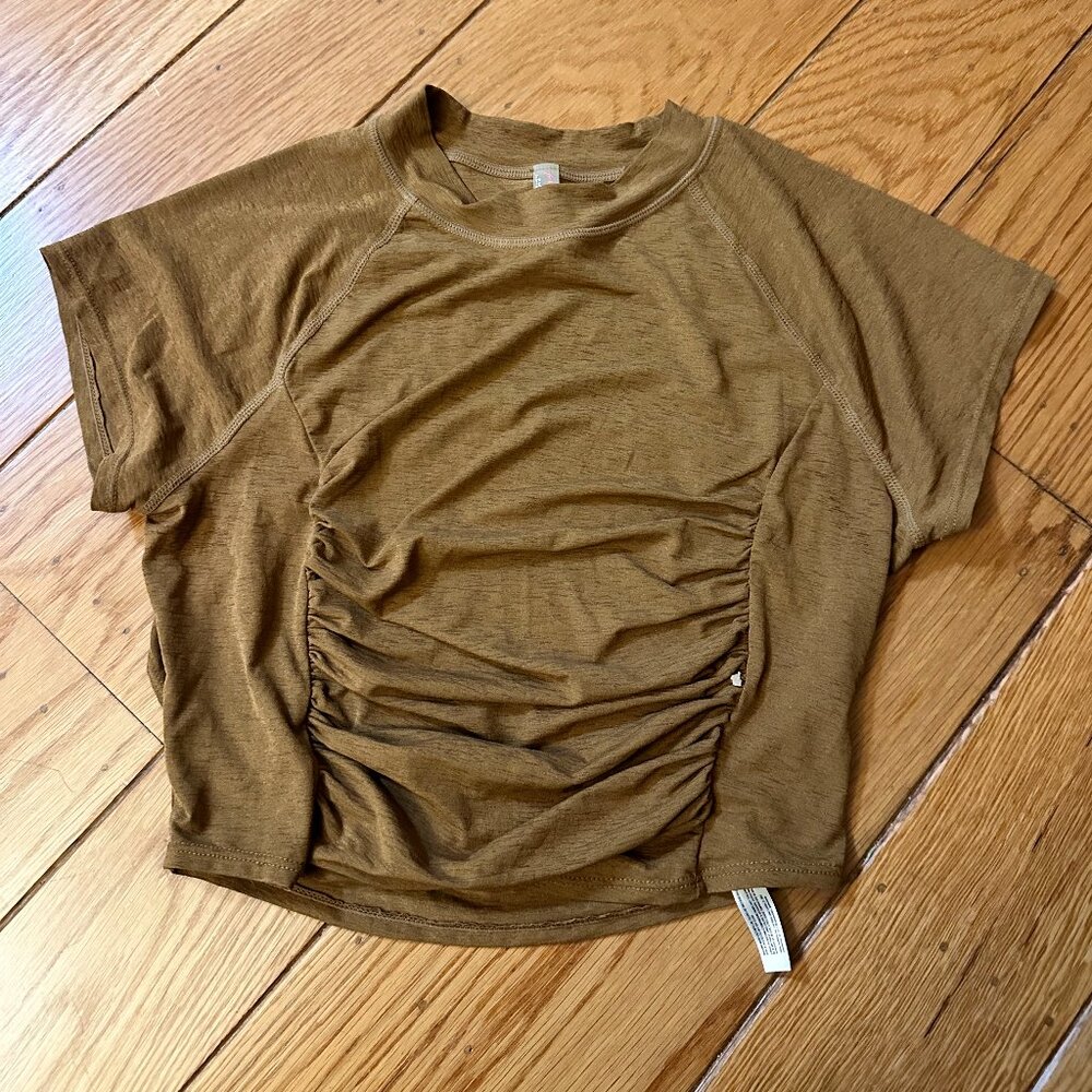 Free People Movement Ruched Open Back top Small